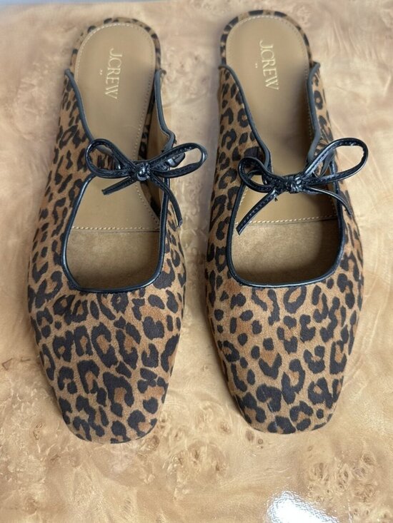 J. CREW Shoes - NEW J.Crew Leopard Print Tie Front Ballet Flats Slip On Mule 9.5
